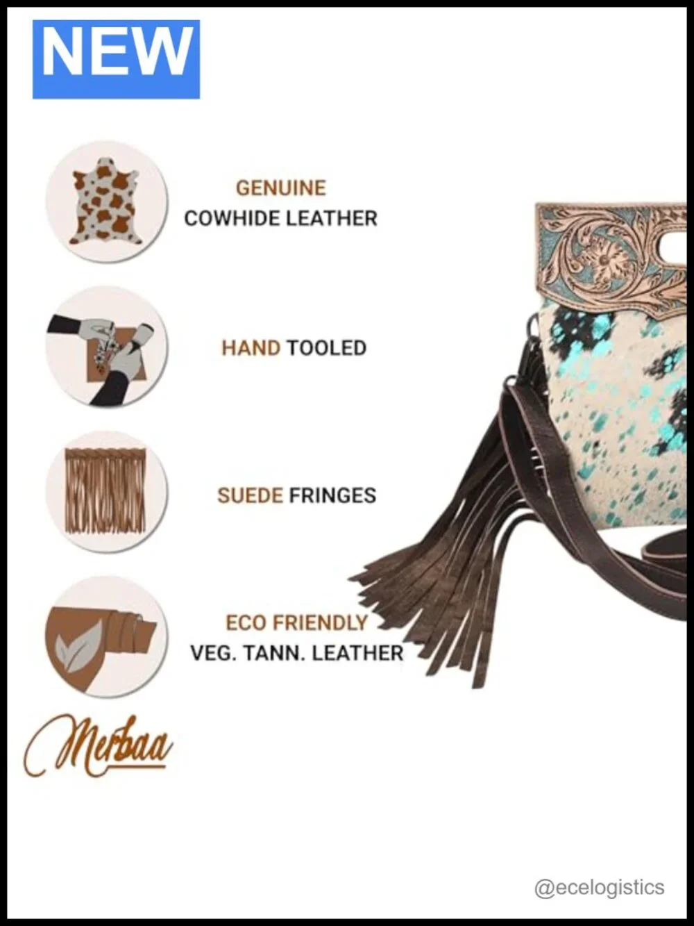 Women Real Cowhide Leather Crossbody Sling Bag with Adjustable Detachable Strap